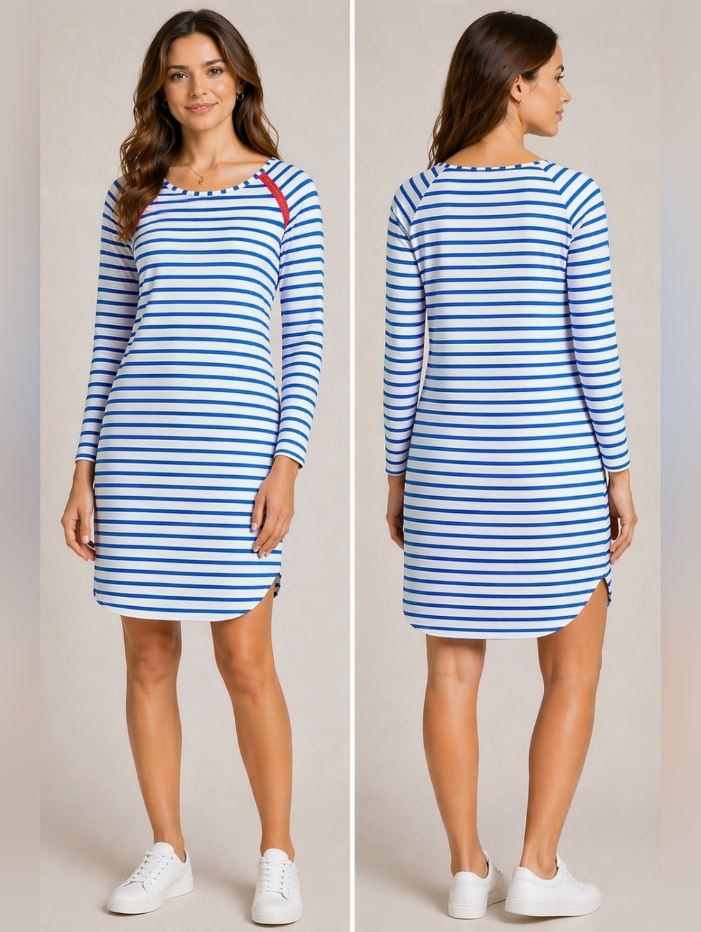 Cabana Life Blue and White Shift Dress